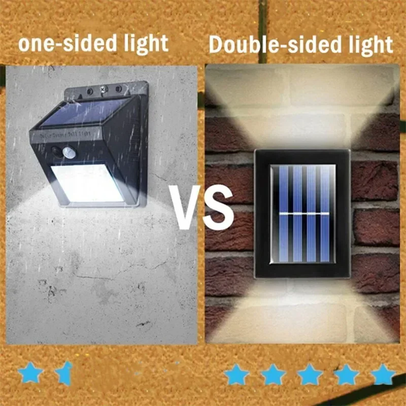 Solar-Wandleuchten nach oben und unten, 6er-Pack, beleuchten Sonnenlichtsensor-Lampe für den Außenbereich, IP65, LED, moderne Deckbeleuchtung, Dekor, Haus, Terrasse, Veranda