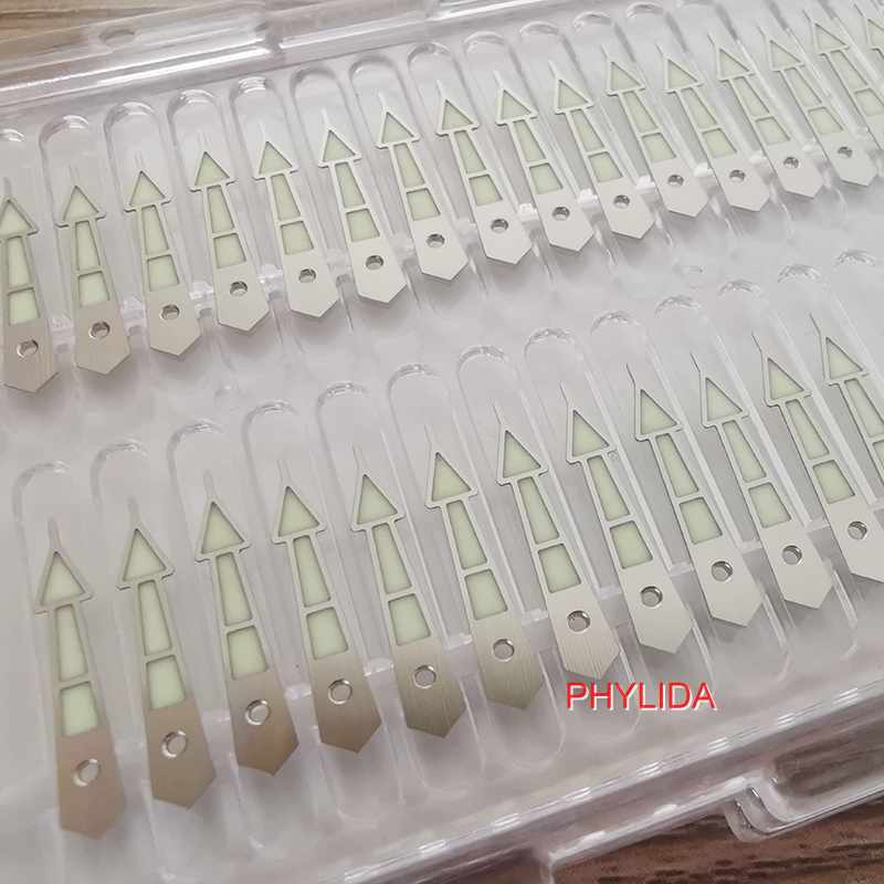 And Silver Watch Hands Set SKX SRP MOD 7S26 4R35 4R36 NH35A NH36A Green C3 LUME