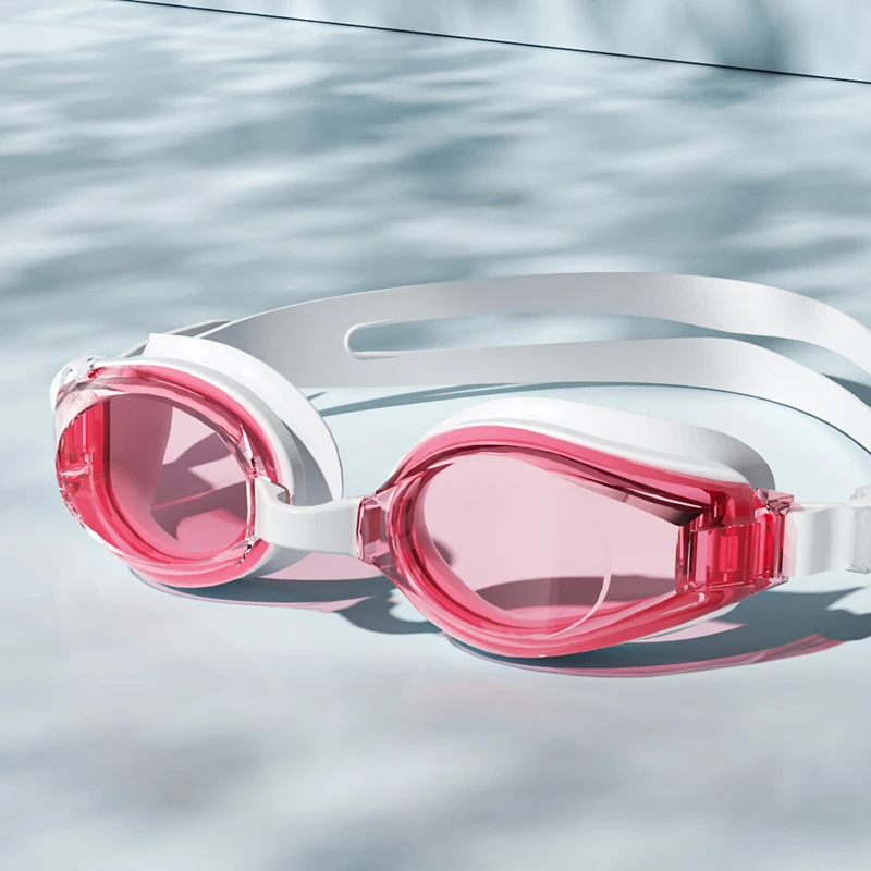 High-definition zwembril voor volwassen zwemuitrusting Waterdichte bril voor volwassenen Platte transparante duikbril: Roze