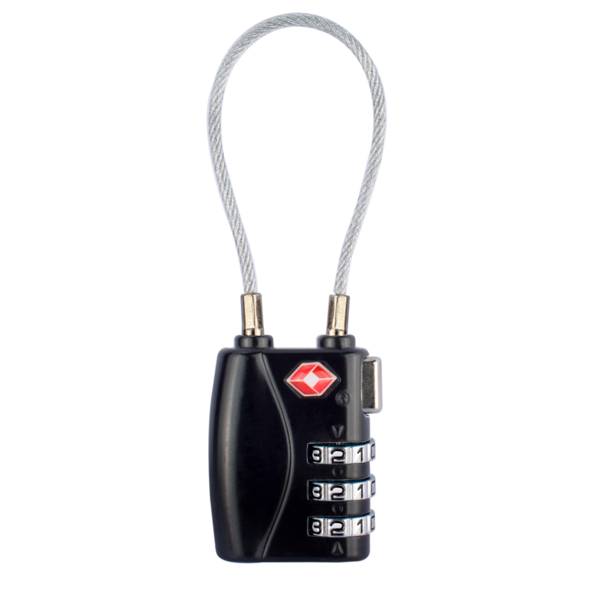 Pièces de bicyclette de combinaison de serrure de protection de vélo de TANDT Mini fil extensible câble antivol Code de sécurité câble de verrouillage mot de passe bagage: Black