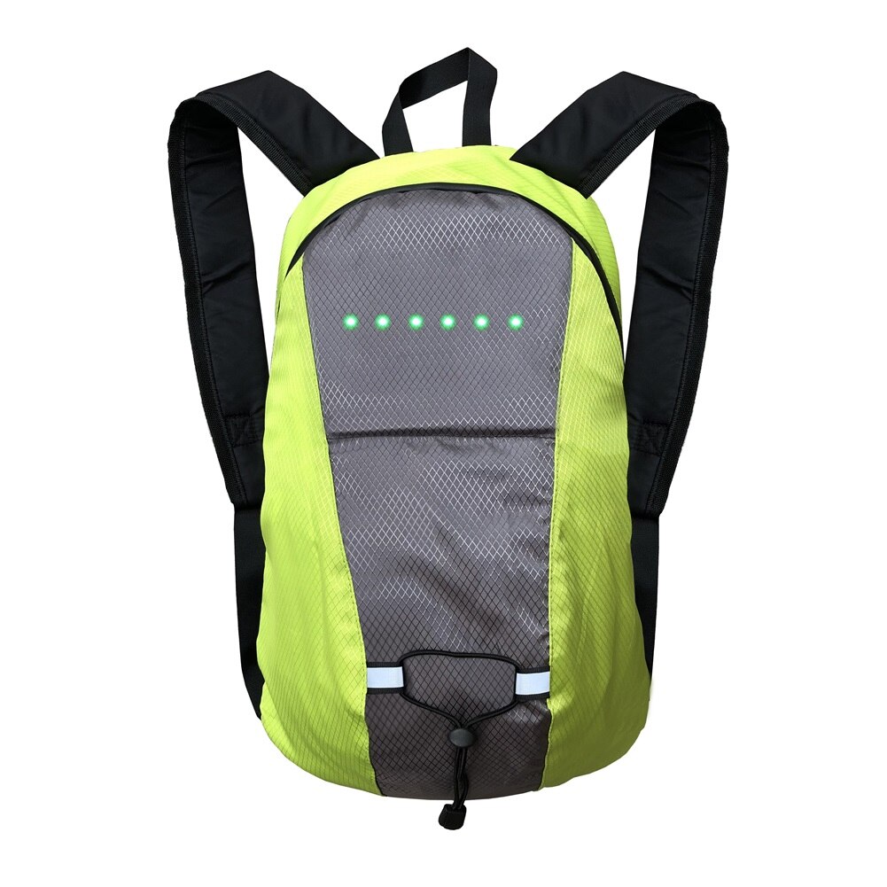 Sac à dos sans fil 15l, commande à distance, clignotant, sac à dos, voyant d'avertissement de nuit, sac de conduite: Yellow