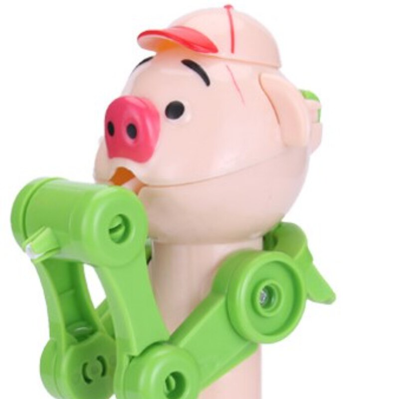 1PCS Personality Toys Lollipop Holder Decompression Toys Lollipop Robot Candy Dustproof Storage Novelty Toy: green pig