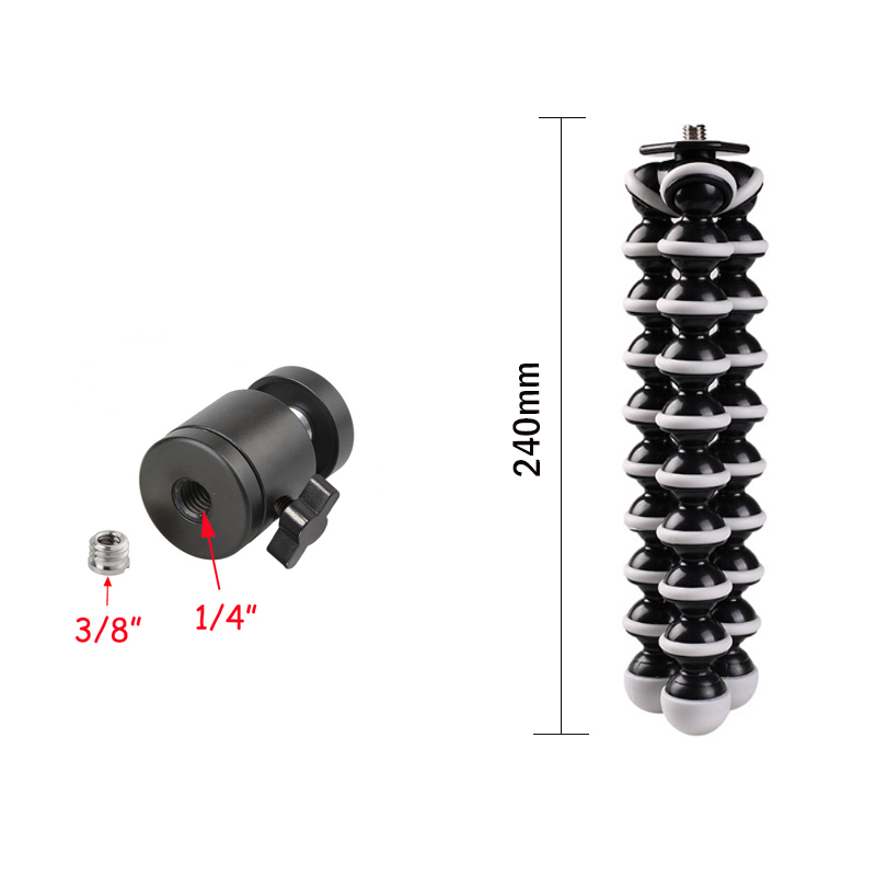 Draagbare Desktop Mini Statief Balhoofd 1/4 "-3/8" Schroef Mount Stand Slr Camera Fotografie Camcorder Mobilofoon Tafelblad Stand: Tripod with L size