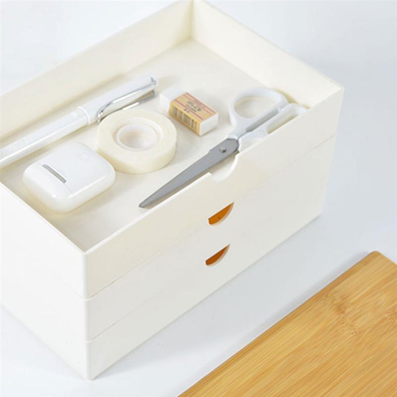 Japanese-style Storage Box with Bamboo Lid Desktop Organizer Cosmetic Rack