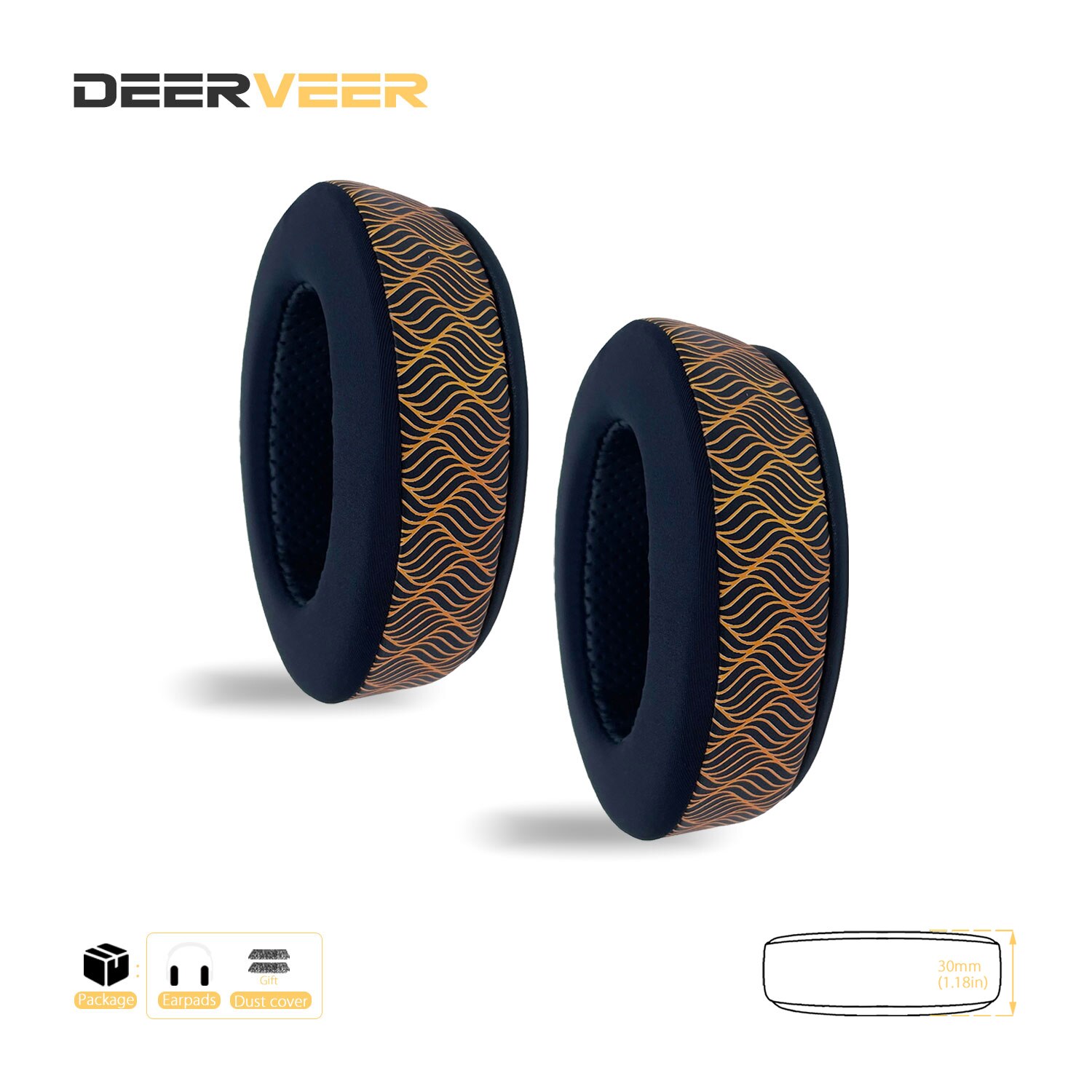 DEERVEER – oreillettes de remplacement pour écouteurs Roccat ElO 7.1 AIR, ELO 7.1 USB, ELO X stéréo, coussinets en mousse à mémoire de forme épais: 3Micro fiber color