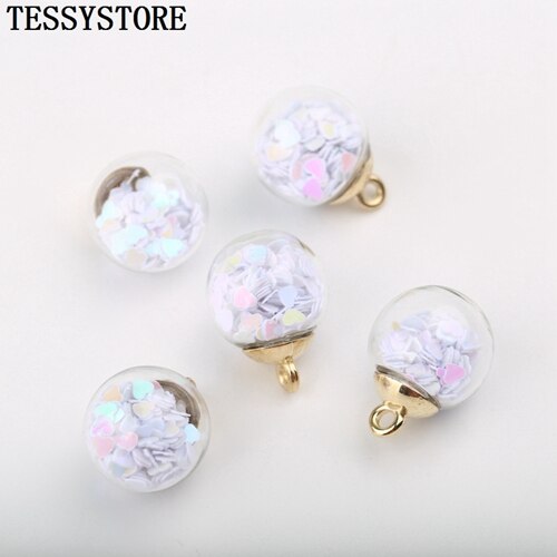 16 millimetri Palla Di Vetro Trasparente Piccolo Ciondolo Con Piccolo Cuore Amoroso All'interno del Pendente Per Monili Che Fanno Della Collana Accessori: Z019