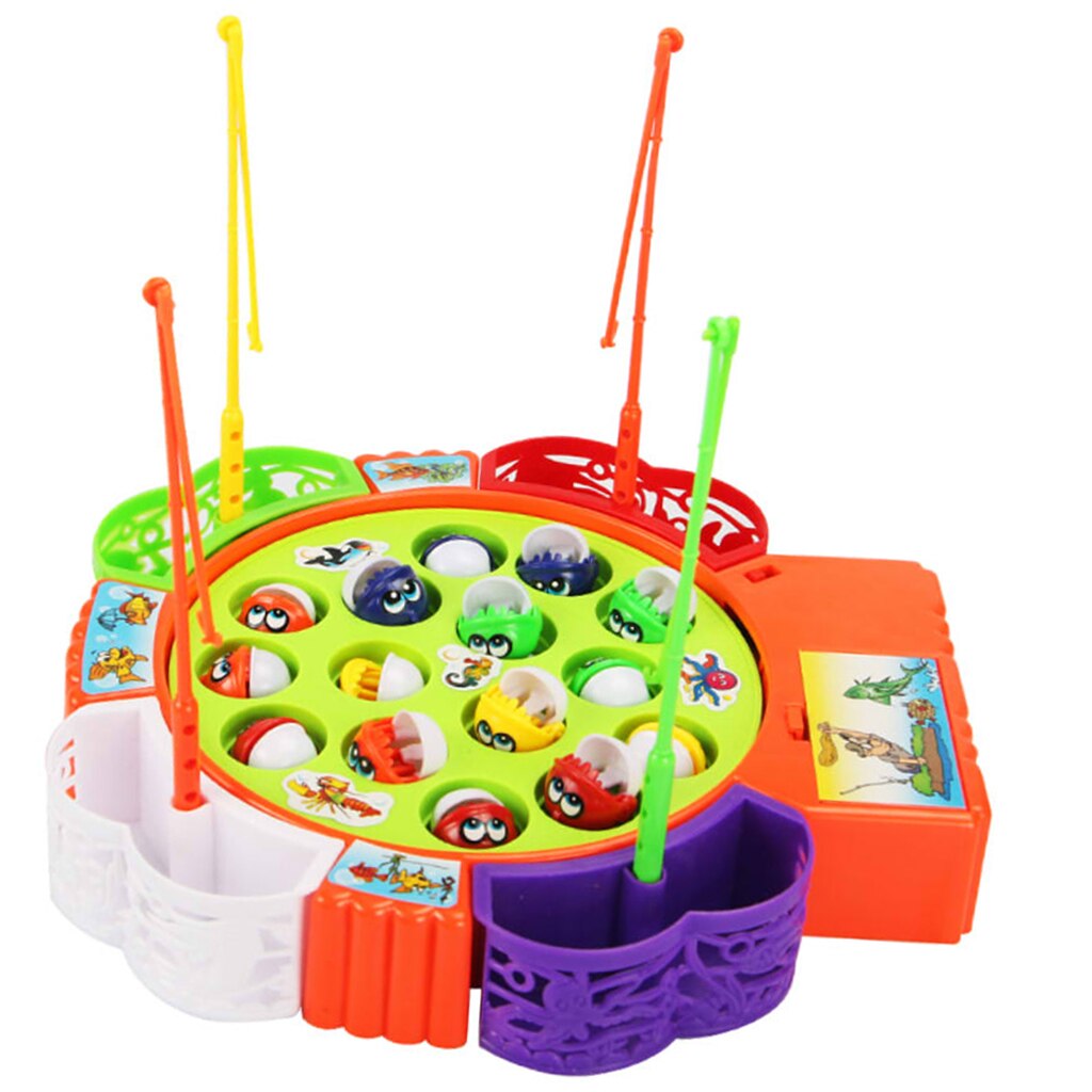 Fishing Game Musical Electric Fishing Toy with 15 Fishes, Xmas