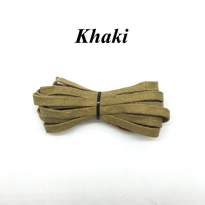 1 par de cordones planos encerados, cordones de zapatos informales impermeables de cuero, botas Unisex, longitud del cordón 60 80 100 120 140 160 180CM P3: Caqui / 140 cm