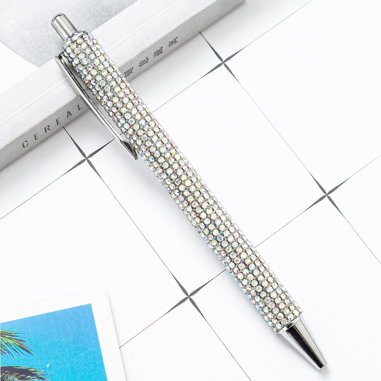 1 Piece Lytwtw's Ballpoint Pen Luxury Rhinestone Cute Wedding Rose Gold Metal Stationery School Office Supply Pens: J