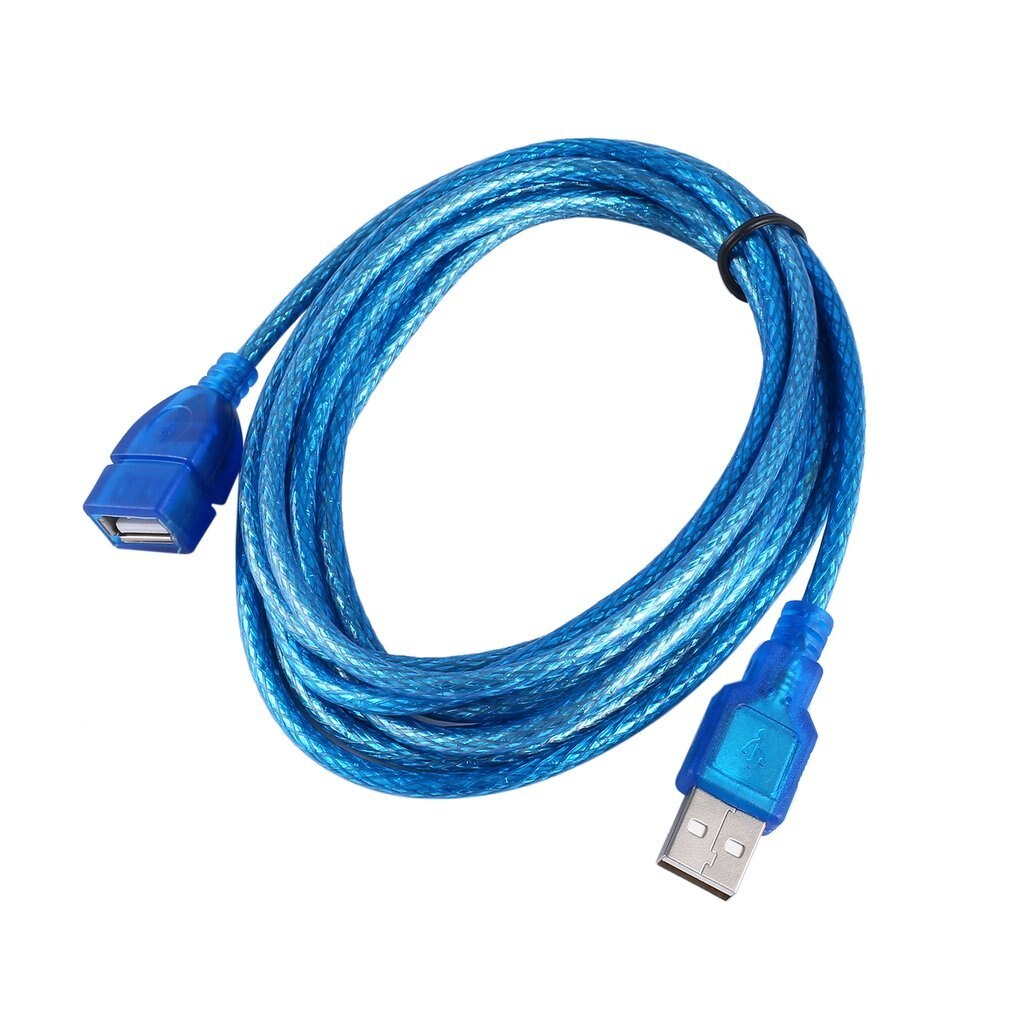 1/1.5/2/3-M Anti-Interference Extension Cable USB 2.0 Female Extension High Speed Data Sync Cord Blue Standard: 300cm