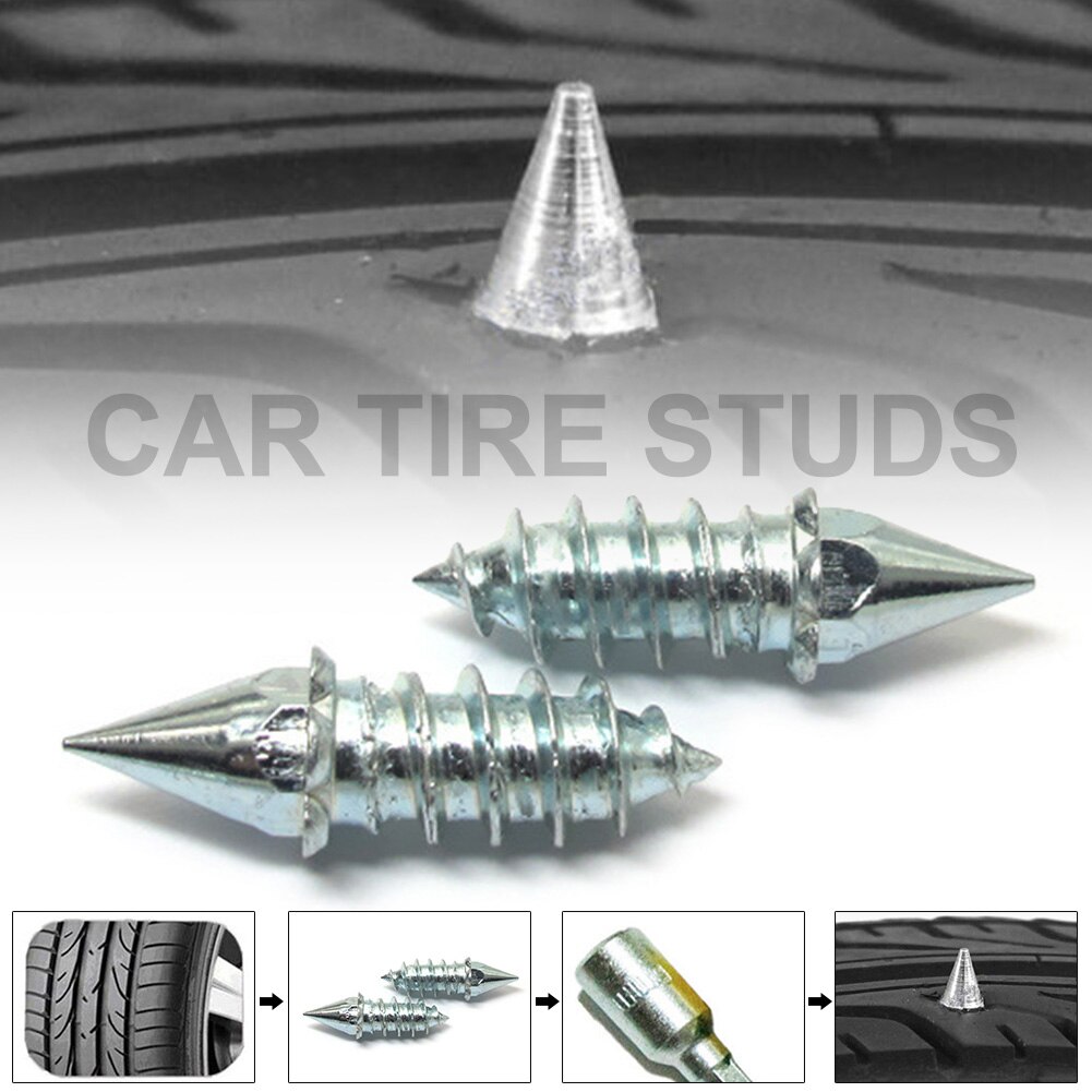 50pcs Motorbike Vehicle Chains Metal Trim Screw Tire Studs Anti Slip Accessories Wheel Off Road Nail Snow Spike Car Motorcycle