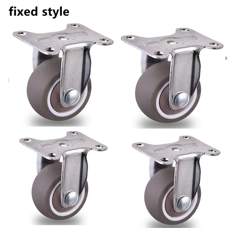 4 stuks meubelwielen zwaar universeel mute-wiel 360 ° Draaibare rubberen rol voor platformwagenstoel huishoudelijke accessoires: 4 inch / WHITE