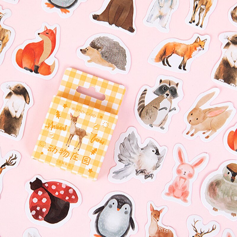 46Pcs/box Cute Animal farm Decoration label Multifunction Scrapbooking Sticker DIY Dairy Decoration