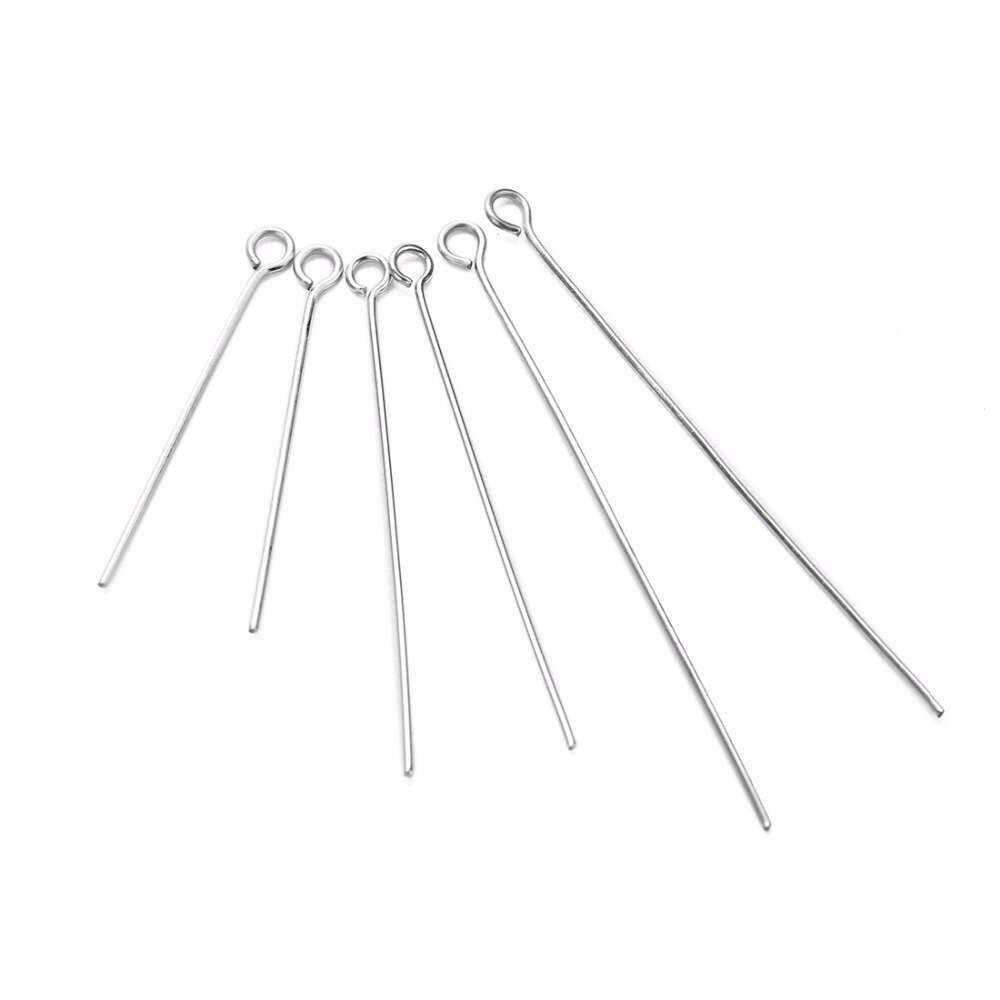100pcs/set 20/30/40/50/60/70mm Stahl Doppel Auge Pin ohrringe Charme Stecker Stange Für DIY Schmuck Machen Ohrringe Stecker Pins