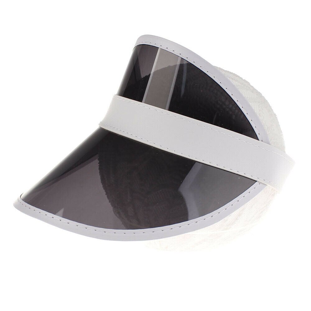 Sombrero de verano, visera de sol, sombrero Casual de , gorra de plástico transparente de PVC para niños, negro, azul, verde, rosa: Black