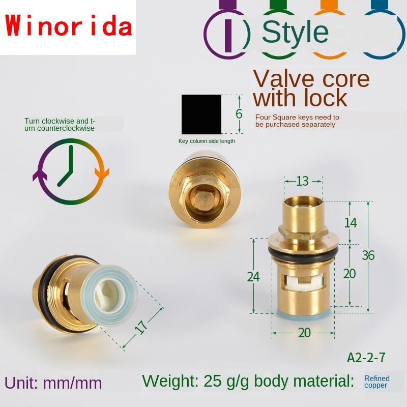 Faucet Copper Valve Core and Cold Water Fast Opening Triangle Valve Switch Ceramic Valve Core Copper Head Repair Parts: Section I Forward