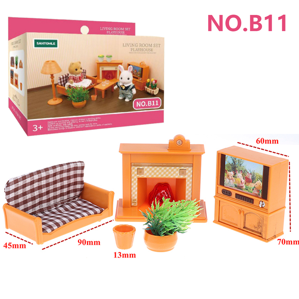 Miniature Furniture 1:12 Dollhouse Kitchen Livingroom Bedroom Set DIY Scene Doll Play Decoration Girl Toy House: Silver