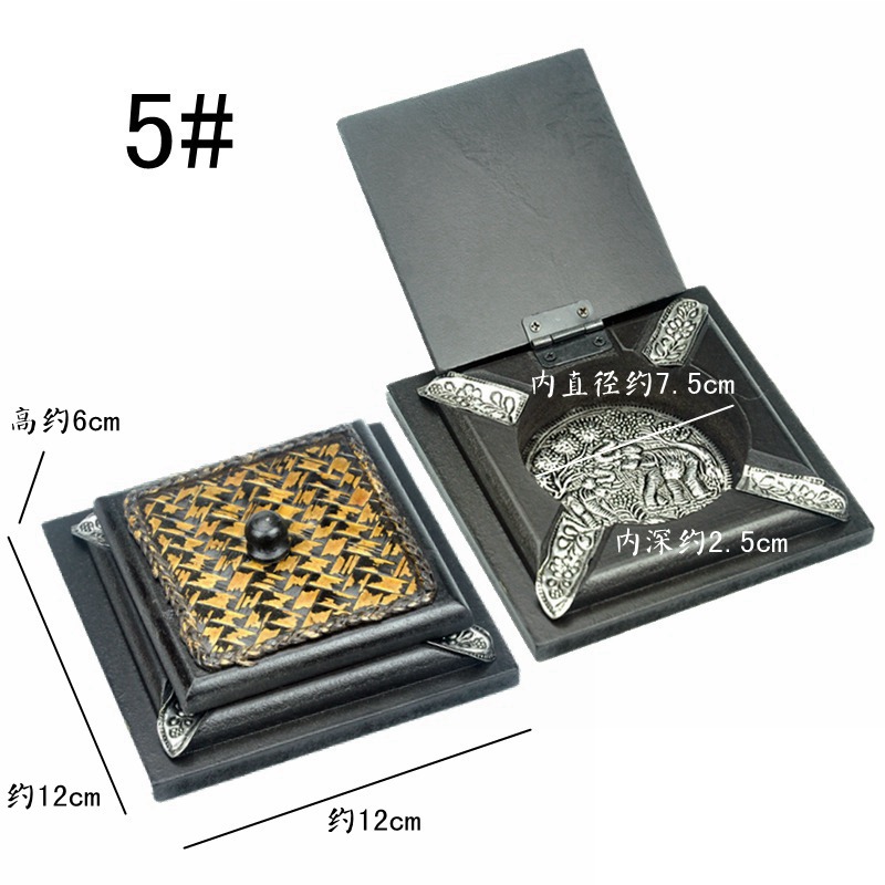 Whyou Vintage Houten Asbak Voor Auto Draagbare Zuidoost-azi Ë Hotel Massief Houten Huis Decoratie Relatiegeschenken: NO5