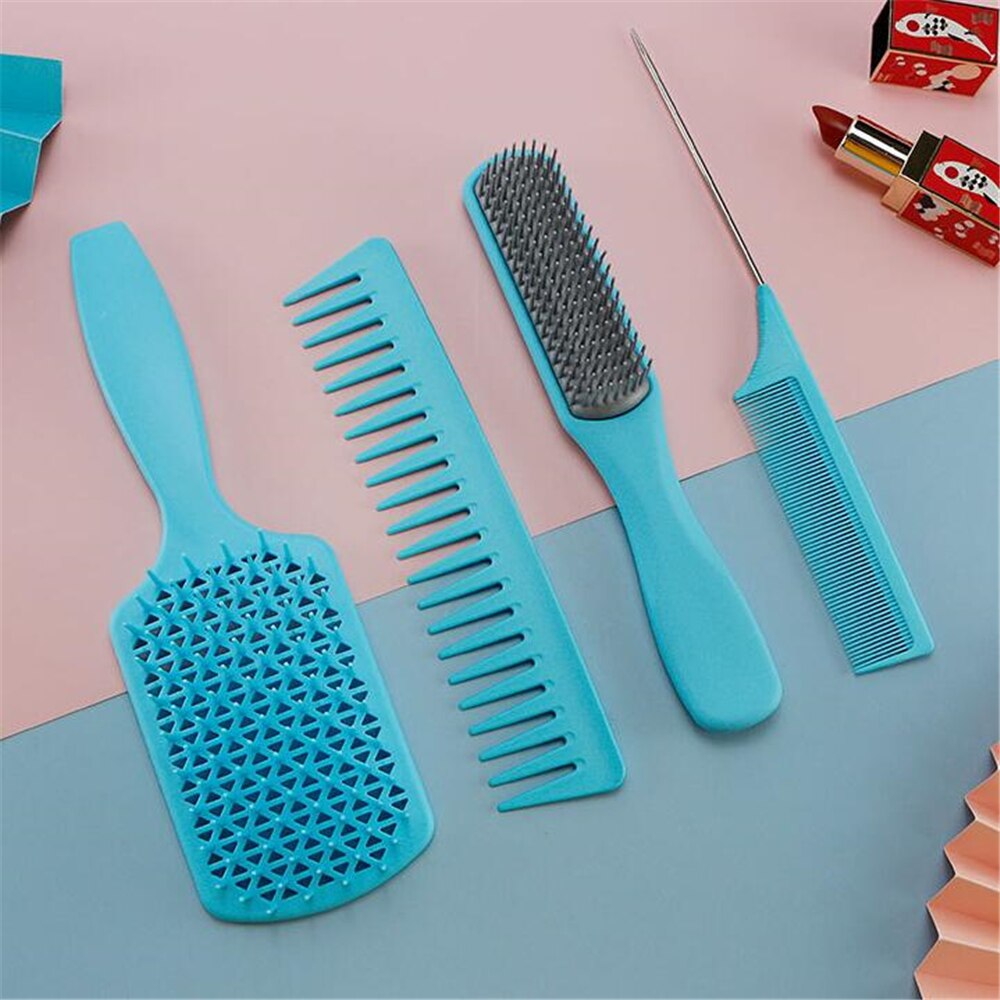 4 Stks/set Professionele Kappers Combs Detangling Hair Borstel Haar Kam Snijden Massage Kapper Gereedschap Salon Accessoires