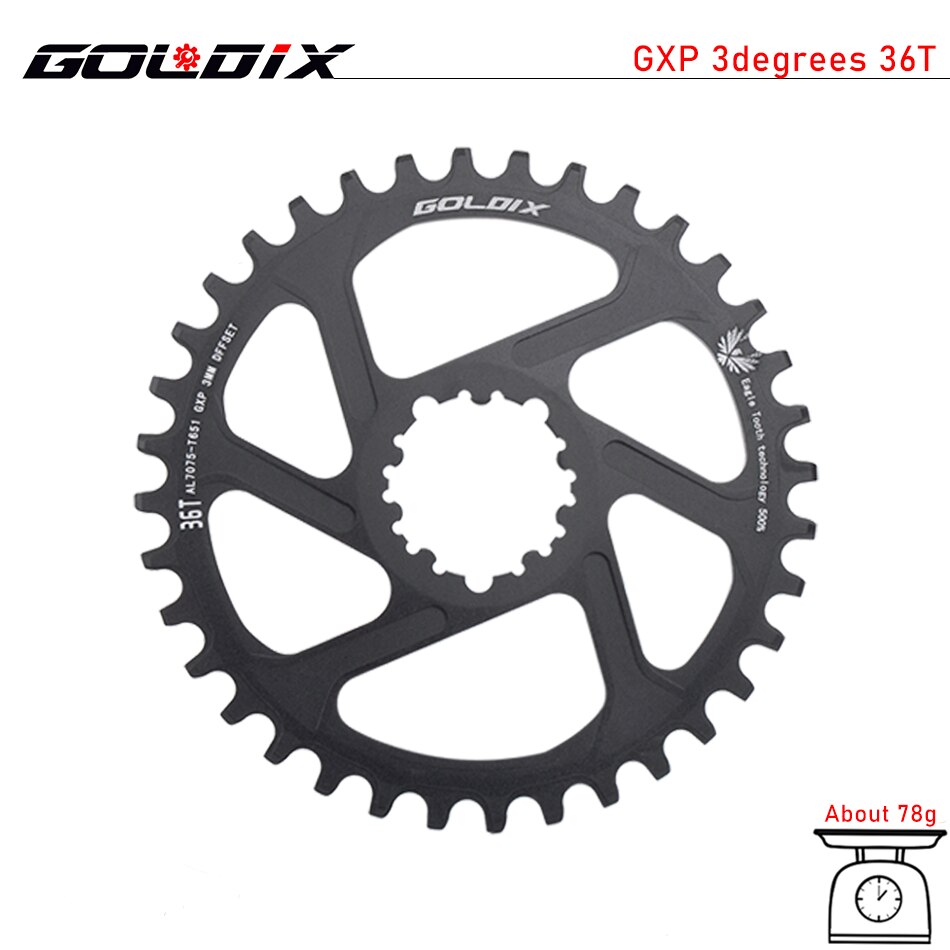GOLDIX MTB GXP Bicycle Chainring Narrow Wide Mountain Bike Chainwheel 30T 32T 34T 36T 38T For SRAM GXP XX1 X9 XO X01 gx Eagle NX: 3 degree 36T