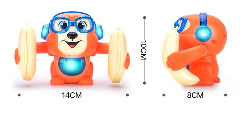 Banana rolling monkey Baby Toys Electric Flipping Monkey Light Music Children Animal Model Voice Control Induction Cartoon