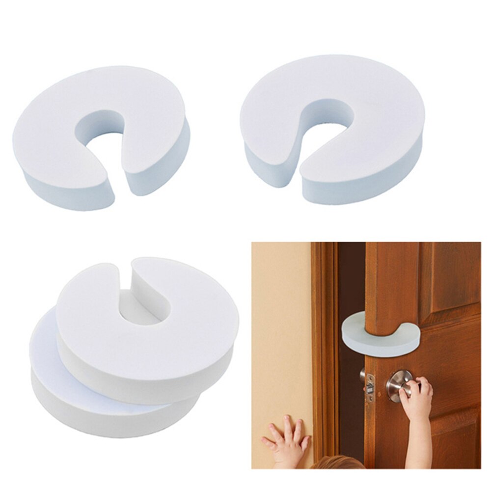 4PCS Soft Reusable C Shaped Door Baby Protector Safety Finger Guards For Cabinet Drawer Door Care Child Finger Protector #20: Default Title