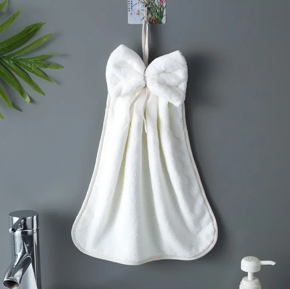 Toallas de mano con lazo para cocina, baño, terciopelo Coral, microfibra, paños de limpieza absorbentes suaves de secado rápido, toalla de felpa para Sauna para el hogar: 31 #