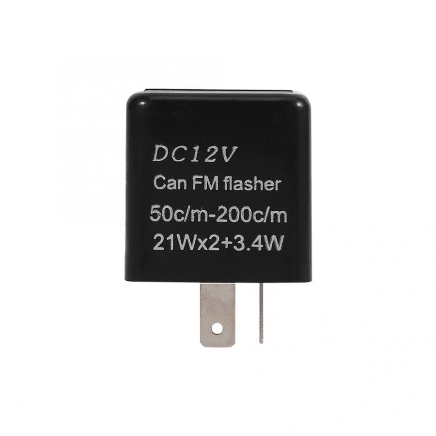 12V 2 Pin Universal Adjustable Flasher Relay Waterproof LED Turn Signal Indicator Flasher Relay Black Orange