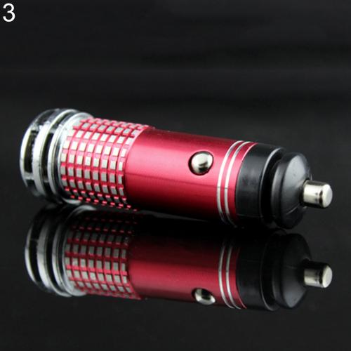 Vehicle Interior Air Purifier Mini Auto Car Fresh Air Anion Ozone Oxygen Bar sales: RED