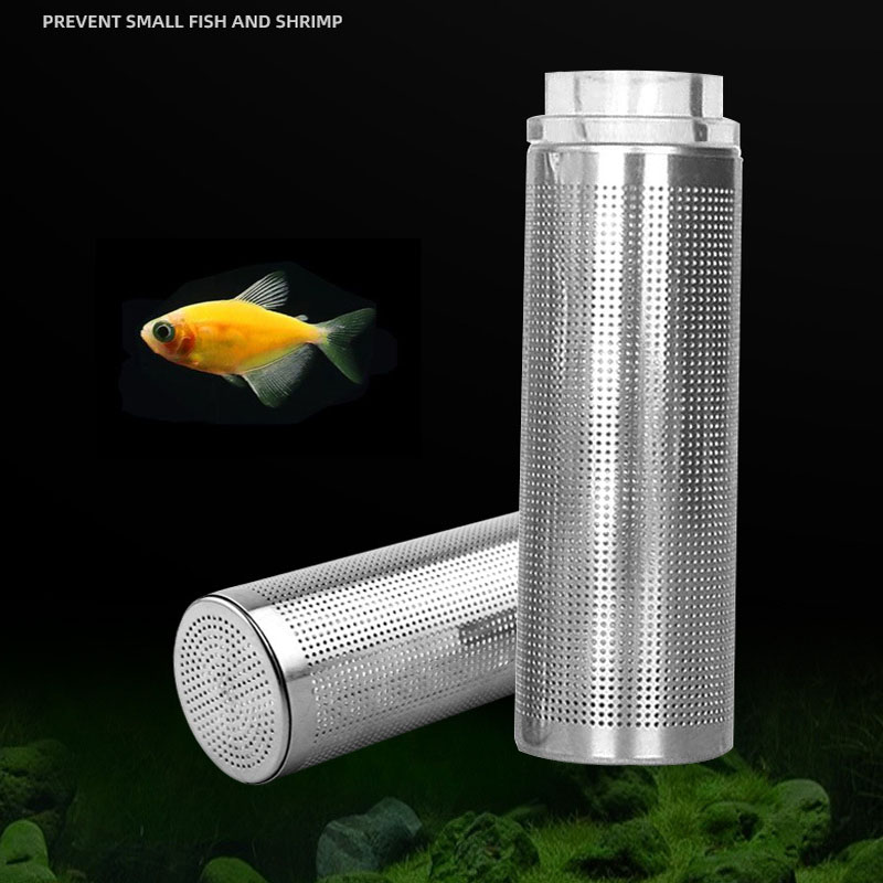 Fish pet tank stainless steel water inlet protective sleeve aquarium filter basket barrel enters the water inlet filter screen