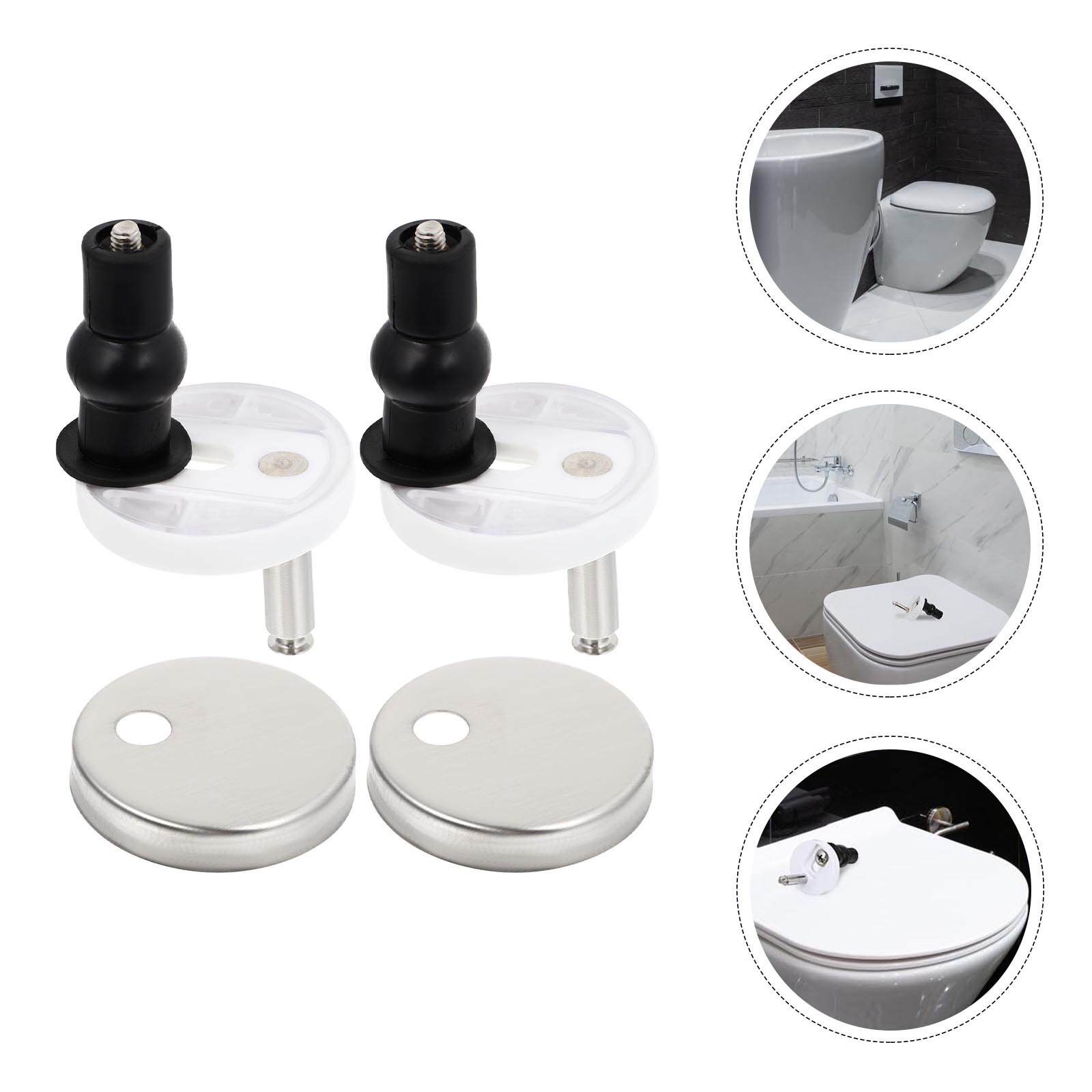 2 Sets /2pcs Universal Toilet Seat Fixing Hinges Toilet Seat Replacement Hinges