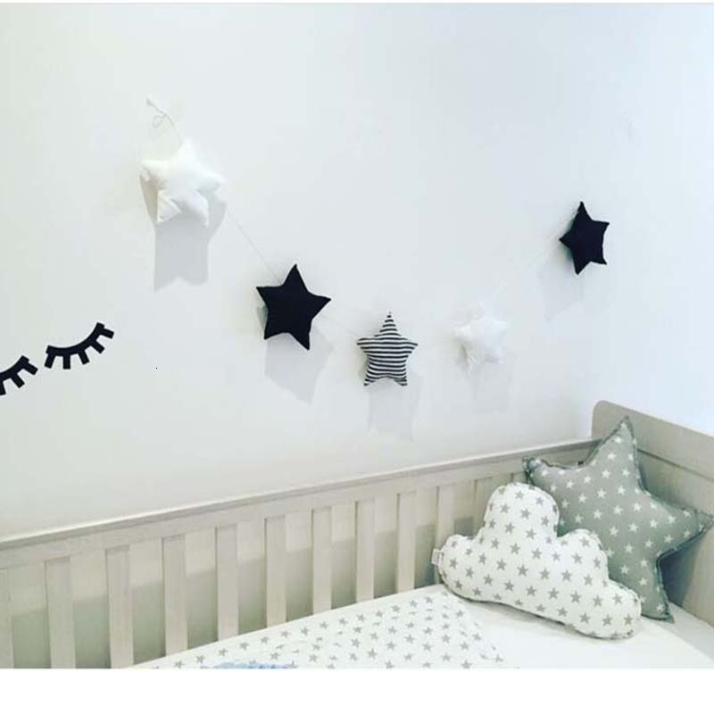 Koodykids børneværelse indretning nordiske bomuld stjerner guirlande vægophæng indretning børne børneværelse stjerne indretning baby fotografering rekvisitter