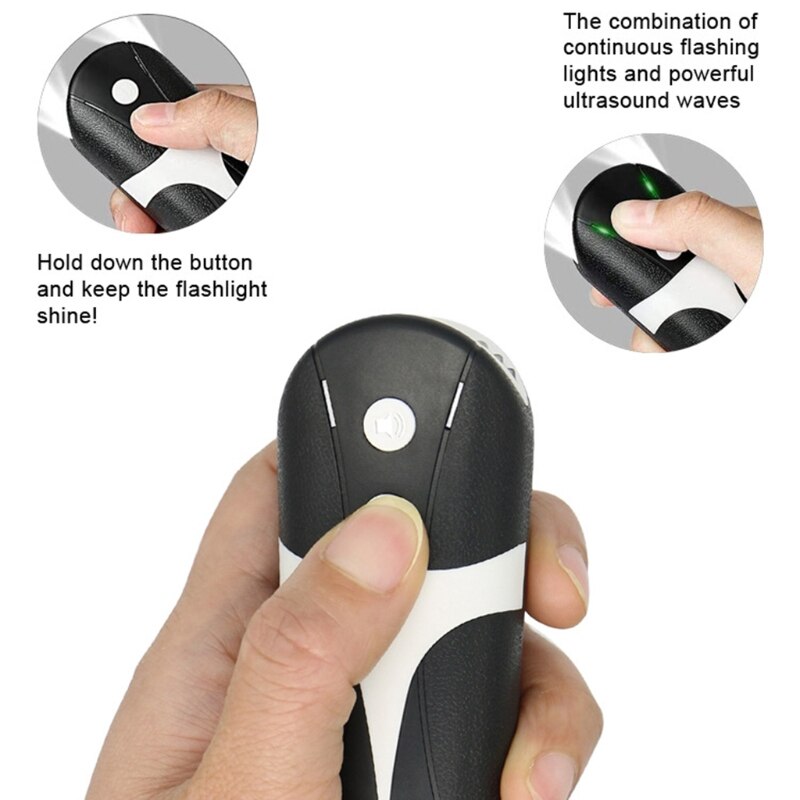 Handheld Multifunction Pet Dog Repellent LED Ultrasonic Infrared Dog Deterrent Anti Dog Barking Device Bark Training Device