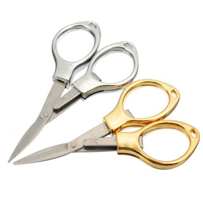 Stainless Steel DIY Sewing Folding Scissors Pocket Travel Small Cutter Crafts Multitool Acissors Mini Foldable Cutter