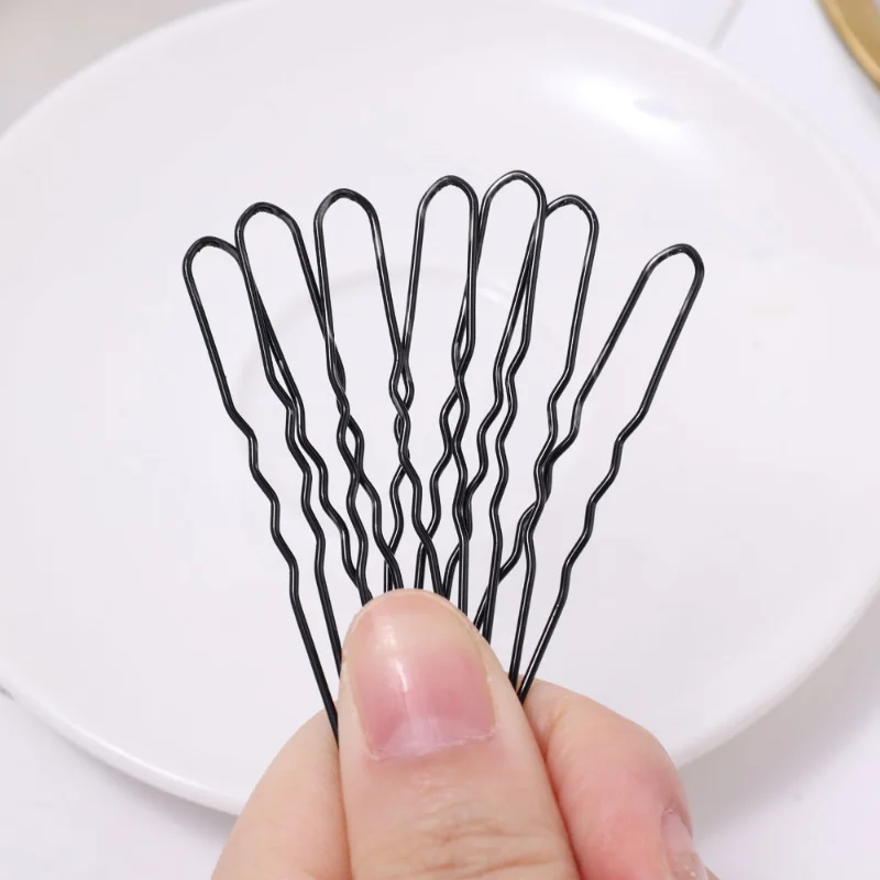 10/50 Stück schwarze Haarspangen U-förmige Bobby Stift unsichtbare gewellte Haarnadel Frisur Styling Metall Haarklammern Haarspange Haarschmuck