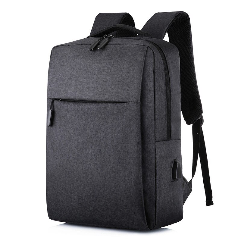 Negócios simples lazer computador mochila com porta usb homens moda negócios bolsa para computador portátil estudante saco de viagem: Black