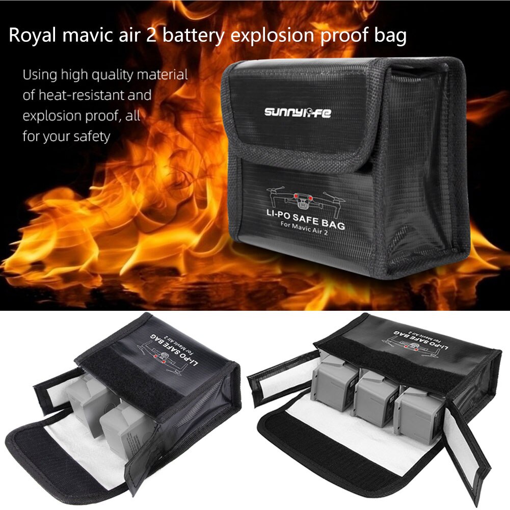 Til dji mavic air 2 lipo batteri eksplosionssikker sikker taske mavic air batteri brandsikker etui fiber opbevaringsboks beskytter