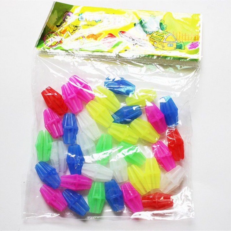 36pcs/bag Bicycle Wheel Plastic Spoke Bead Children Kids Clip Colored Decoration For Bike Road Mountain Bicycle Random Color: B  random color