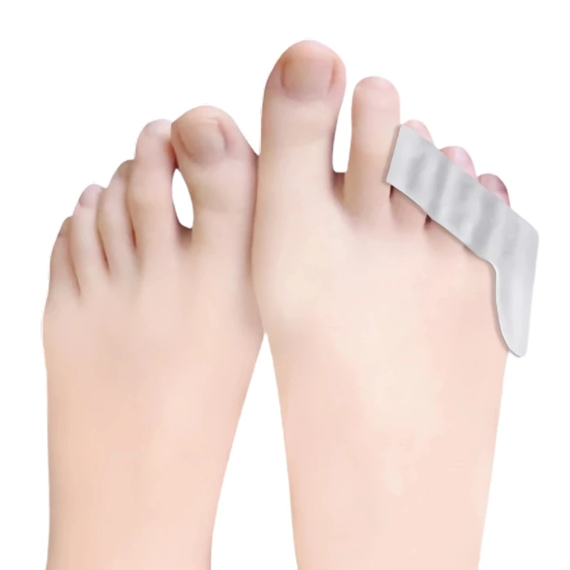 2 pz/4 pz tre fori mignolo dito del piede separatore silicone poco protettore gel distanziatore borsite correttore sollievo dal dolore cura del piede Pedicure: Di Colore Giallo chiaro