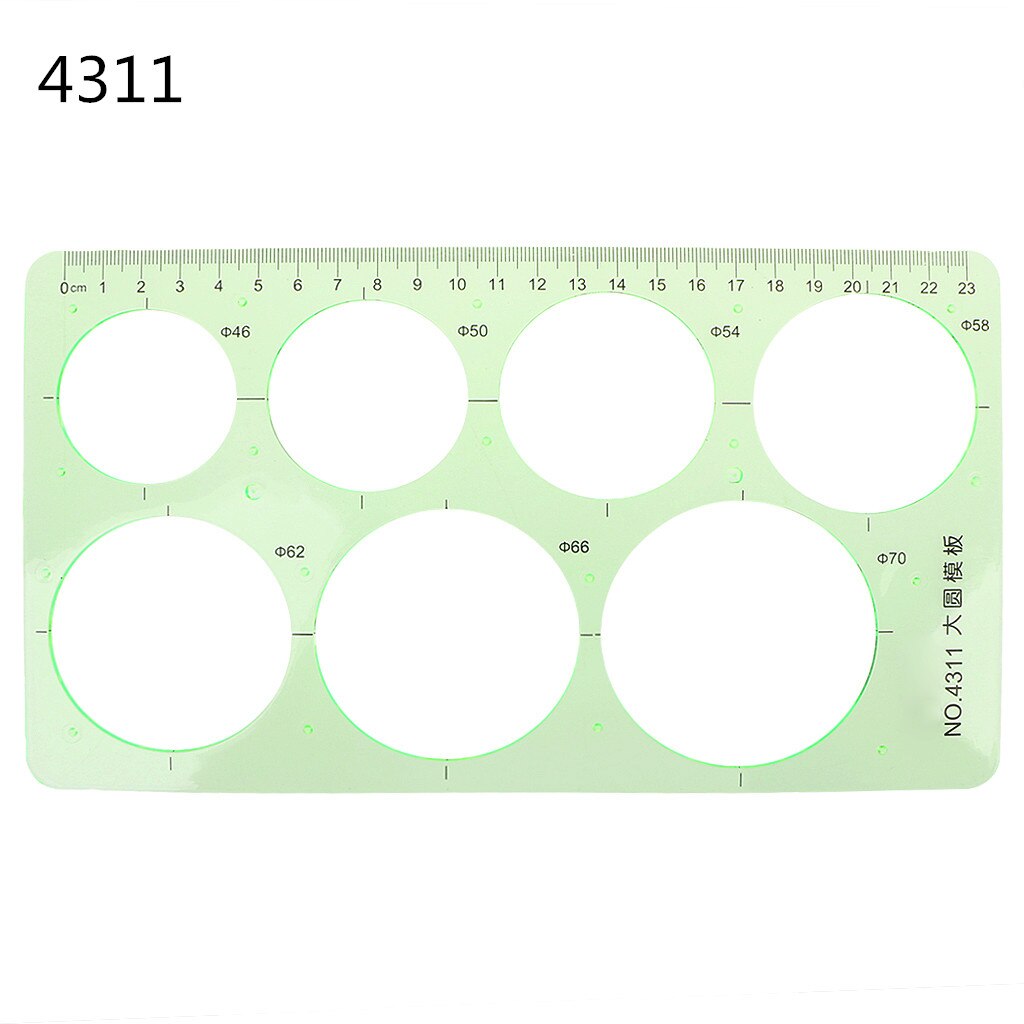 Plastic Circles Square Geometric Template Ruler Stencil Measure Tool Students: 4311