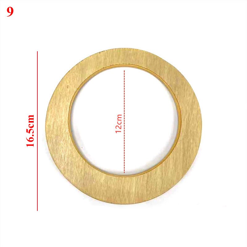 Mango de madera en forma de D, herramienta de bolso marrón de madera maciza, marco de madera degradado, accesorios únicos para bolsos, mango de: B-9