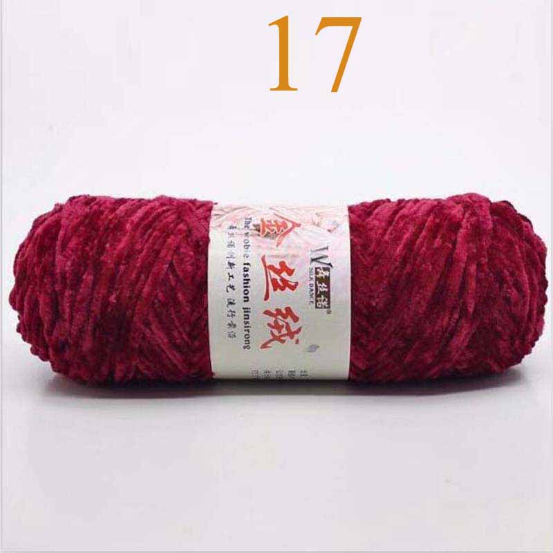 100g Chenille Blanket Yarn Soft Rainbow Wool Craft Sweater Yarn Chunky Crochet Baby Knitting Thick DIY Velvet Sweater Hats Scarf: black