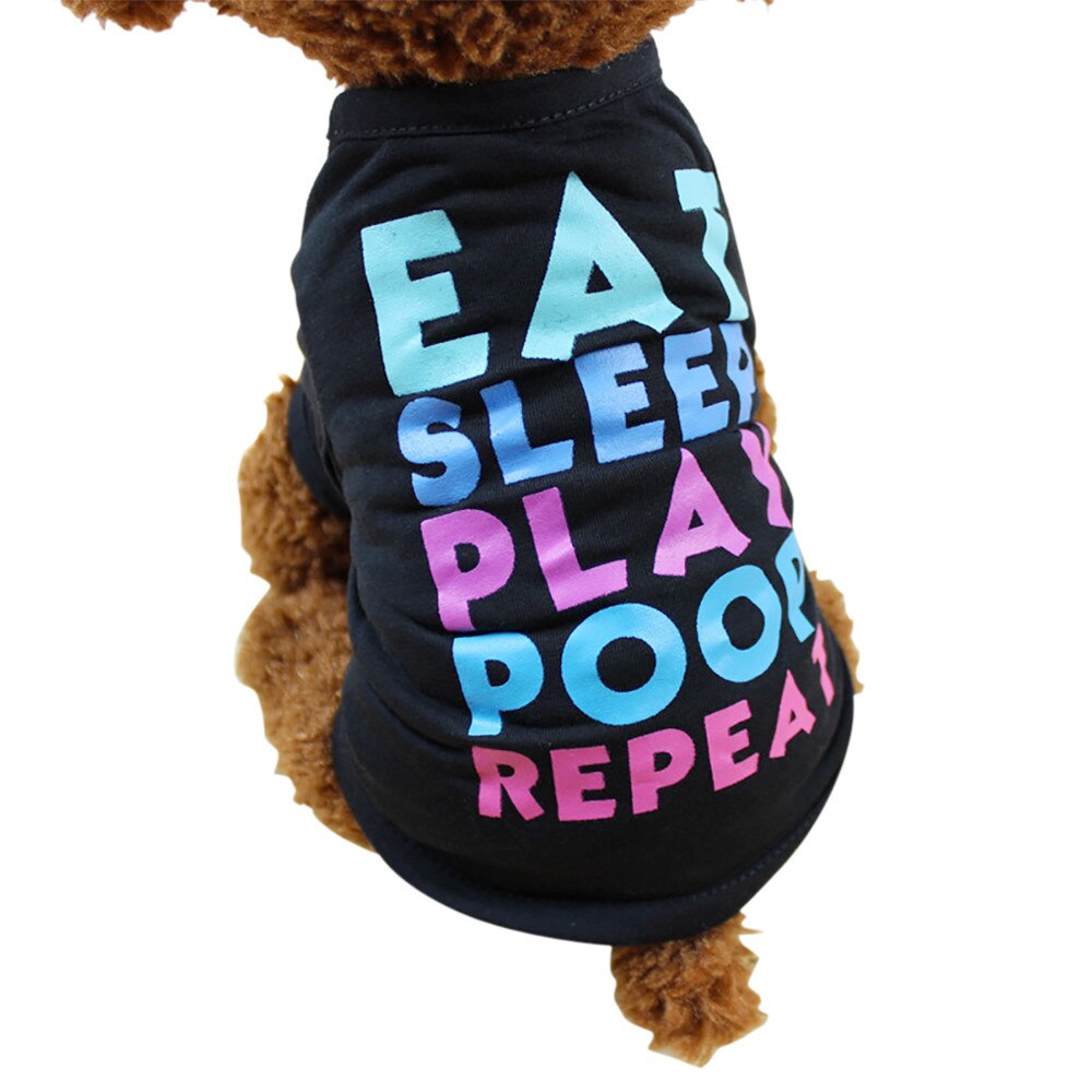 Clothew for dogs Eat sleep play pet dog polyester summer clothes camisas para perro