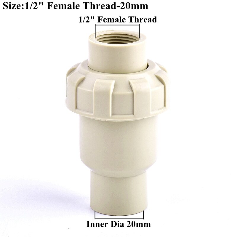 20~63mm PPH Check Valve, Sewer Pipe Drain One Way Non Return Flap Valve General Garden Watering Irrigation Water Pipe Connector: Brown
