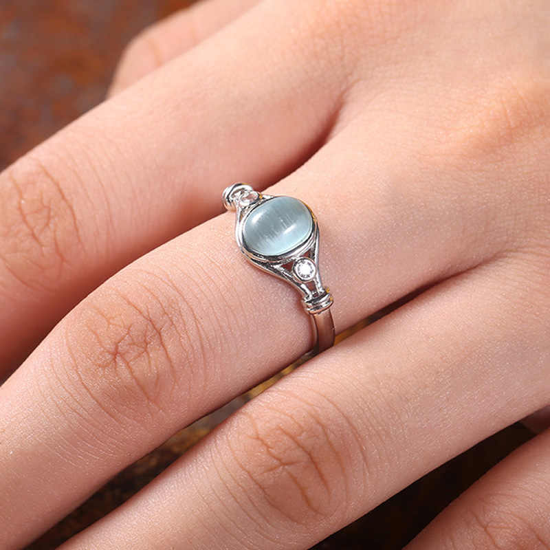 Personlighed månesten claddagh ring med skabt opal sølv farve bryllupsforlovelsesringe til kvinder bedste jul elsker