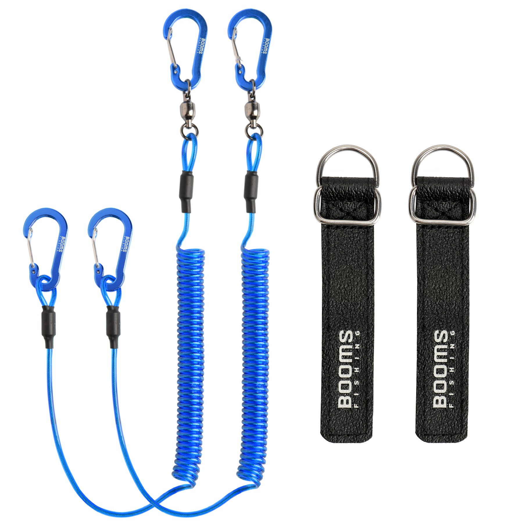 Booms Fishing T02RB1 Fishing Rod Tether Boat Kayak Paddle 2M Heavy Duty Elasticity Lanyard for Fishing Tools Rods Strap 4pcs/Set: Blue