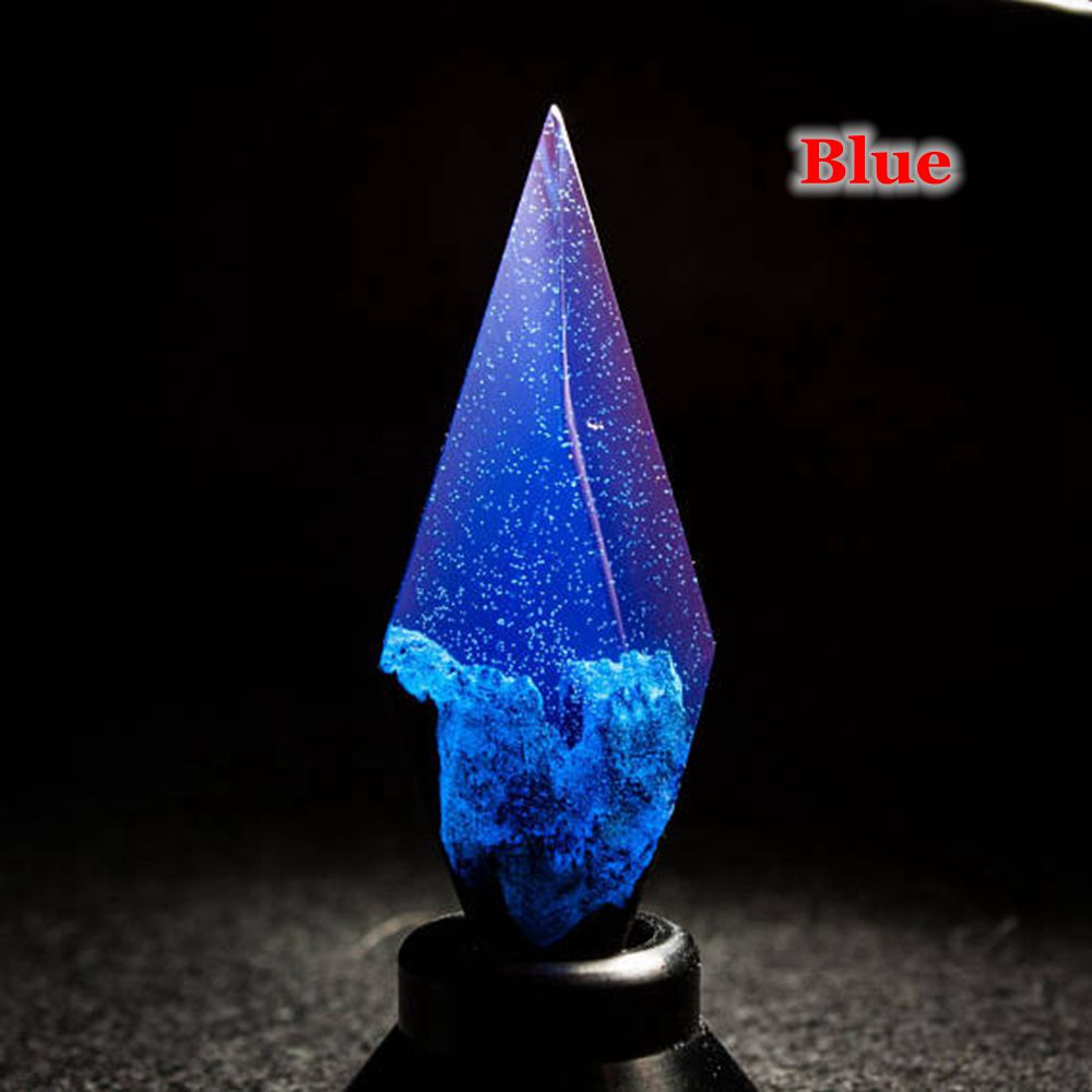 Handmade Magic Starry Sky Resin Necklaces for Women Wooden Luminous Leather Rope Chain Necklaces for Lovers Jewelry Resin Jewel: blue