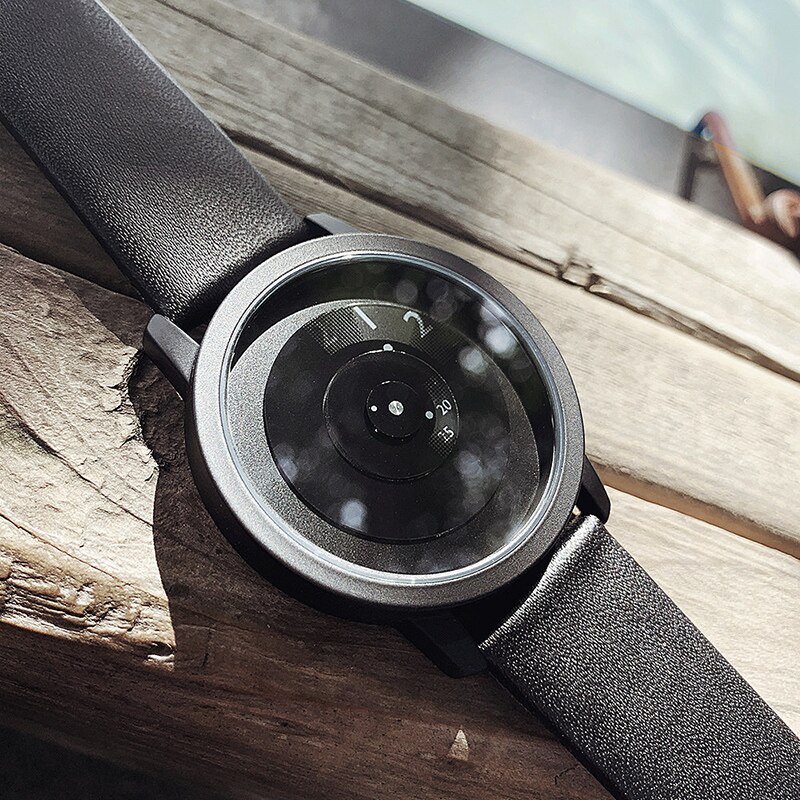 Enmex hit colour band wristwatch focal point special Hidden numbers men casual quartz watch