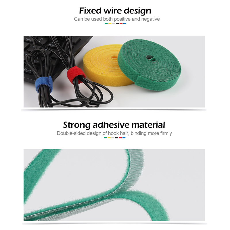5M Freies Cut Nylon Mehrweg Kabelbinder Lagerung Kabel Computer Daten Kabel Power Kabelbinder Klett Verschluss Management Protector