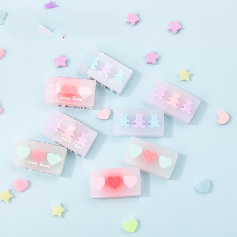 Effaceur de papeterie coréen Kawaii, soins créatifs, ours correcteur mignon, fournitures scolaires, du jour des enfants